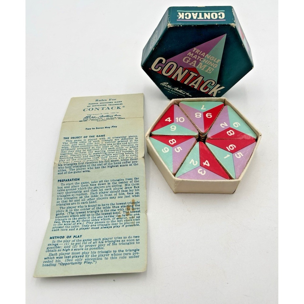 Vintage 1962 Contack‎ Game by Parker Bros Complete In Box With Instructions